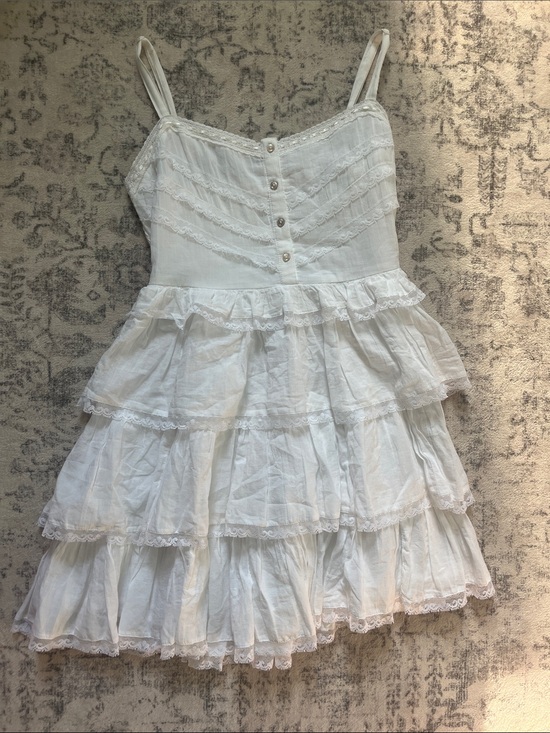 American Eagle Outfitters Dresses & Skirts - American Eagle Outfitters White Tiered Lace Mini Dress
